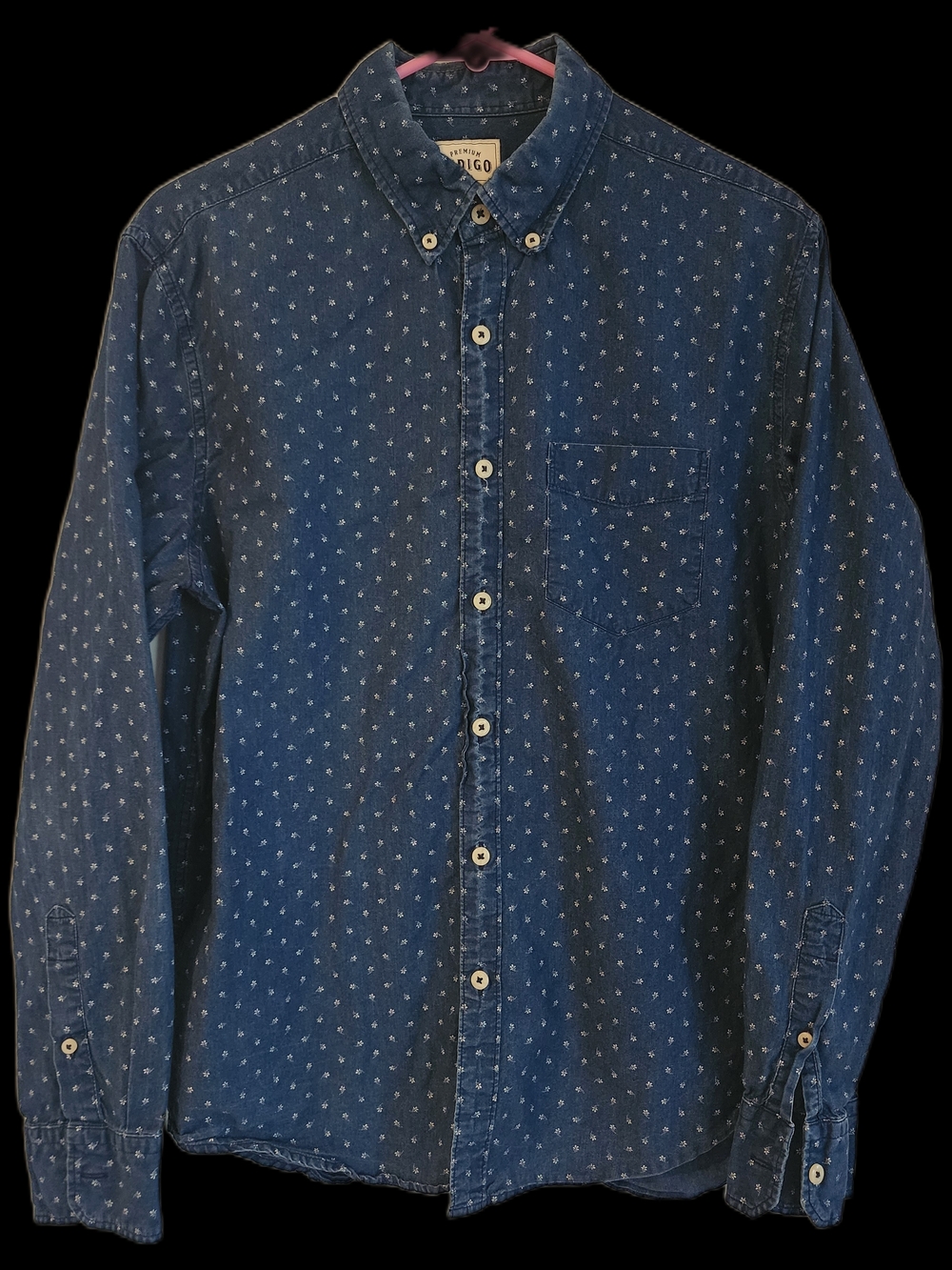 American Eagle Outfitters Premium Indigo Blue Button Down Up Men's Medium